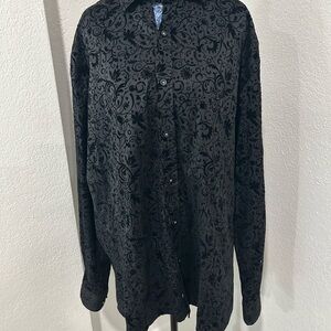 Men's Black velvet Patterned shirt